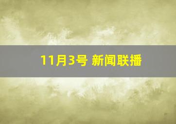 11月3号 新闻联播